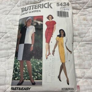 Butterick David Warren Dress Pattern 5434 - 12/14/16 cut to 16